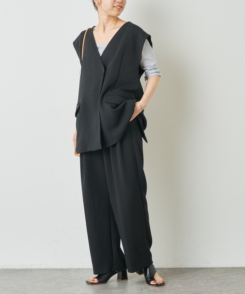 Omekashi（オメカシ）の「ジレ（ベスト・レディース・ブラック/オフホワイト/ベージュ・FREE）」の2枚目の写真