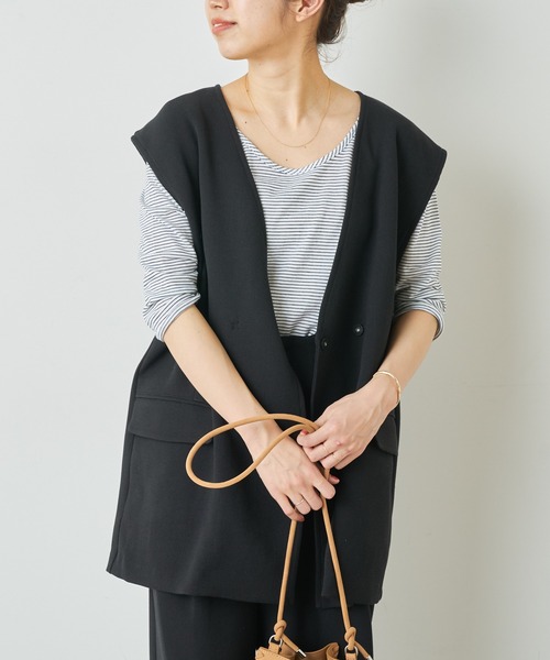 Omekashi（オメカシ）の「ジレ（ベスト・レディース・ブラック/オフホワイト/ベージュ・FREE）」の5枚目の写真