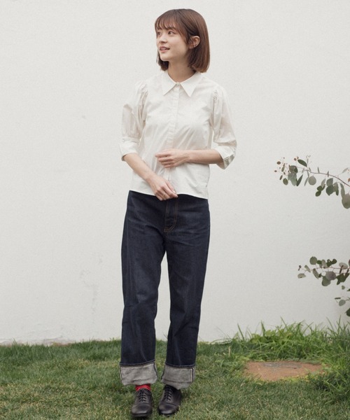 idem（イデム）の「basic sleeve shirt/ベーシックスリーブシャツ（シャツ/ブラウス・レディース・ブラック/アイボリー/チェック/その他・FREE）」の5枚目の写真