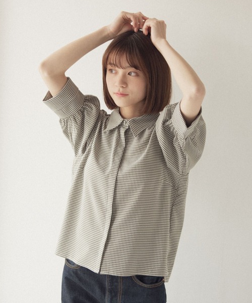 idem（イデム）の「basic sleeve shirt/ベーシックスリーブシャツ（シャツ/ブラウス・レディース・ブラック/アイボリー/チェック/その他・FREE）」の13枚目の写真