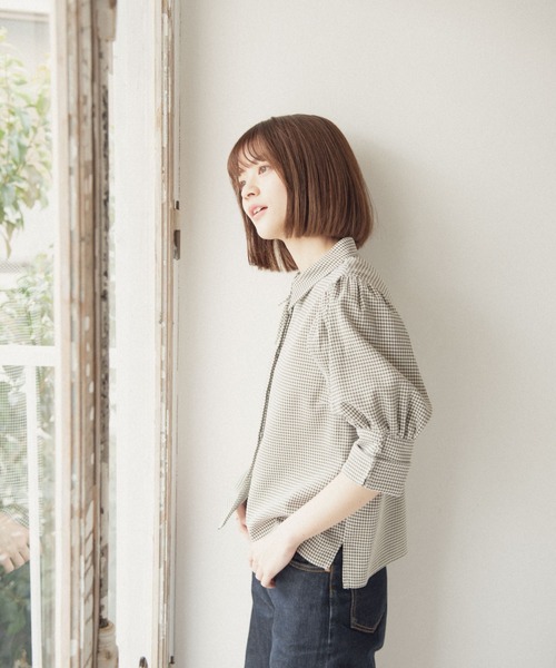 idem（イデム）の「basic sleeve shirt/ベーシックスリーブシャツ（シャツ/ブラウス・レディース・ブラック/アイボリー/チェック/その他・FREE）」の15枚目の写真