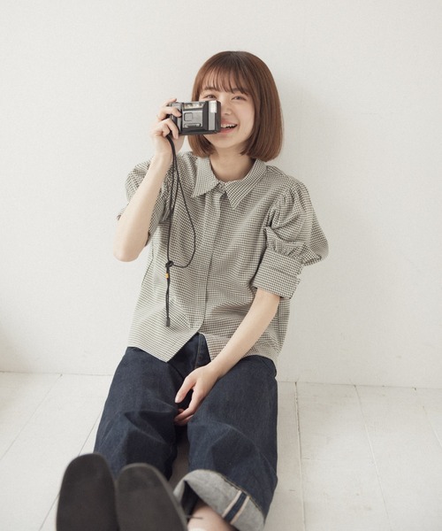 idem（イデム）の「basic sleeve shirt/ベーシックスリーブシャツ（シャツ/ブラウス・レディース・ブラック/アイボリー/チェック/その他・FREE）」の16枚目の写真