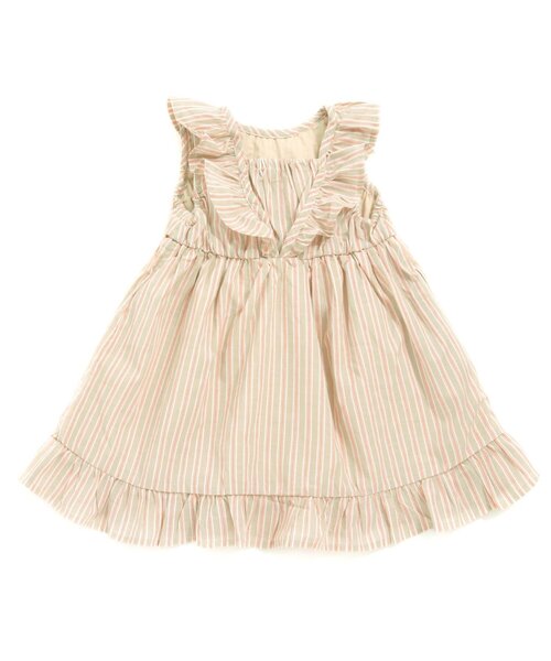 Seraph(セラフ)の「2WAY先染めストライプフリルワンピース(ワンピース・キッズ・ベージュ/サックスブルー/ピンク・90/100/110/120/80/130/95/140)」の4枚目の写真