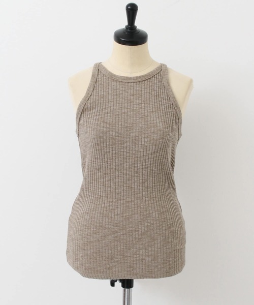 KBF(ケイビーエフ)の「アメリカンスリーブRIBタンク(タンクトップ・レディース・チャコールグレー/ホワイト/ベージュ・ONE)」の6枚目の写真