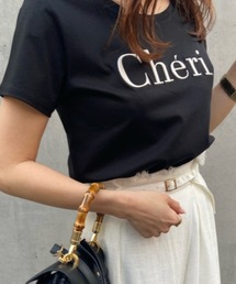 rienda | Cheri刺繍Tシャツ(Tシャツ/カットソー)