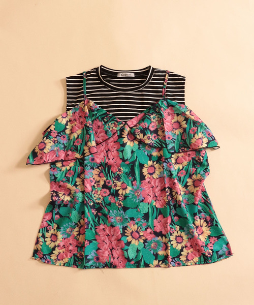 Cepica（セピカ）の「ボーダー×花柄レイヤードカットソー（Tシャツ/カットソー・レディース・ホワイト系その他・FREE）」の9枚目の写真