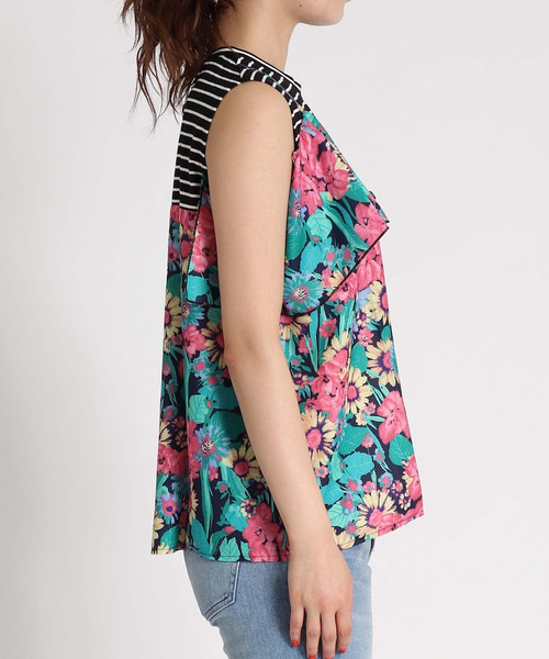 Cepica（セピカ）の「ボーダー×花柄レイヤードカットソー（Tシャツ/カットソー・レディース・ホワイト系その他・FREE）」の7枚目の写真