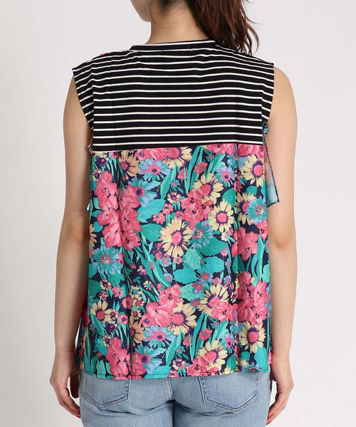 Cepica（セピカ）の「ボーダー×花柄レイヤードカットソー（Tシャツ/カットソー・レディース・ホワイト系その他・FREE）」の8枚目の写真