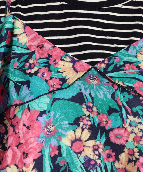 Cepica（セピカ）の「ボーダー×花柄レイヤードカットソー（Tシャツ/カットソー・レディース・ホワイト系その他・FREE）」の3枚目の写真