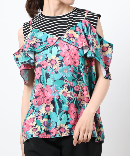 Cepica（セピカ）の「ボーダー×花柄レイヤードカットソー（Tシャツ/カットソー・レディース・ホワイト系その他・FREE）」の10枚目の写真