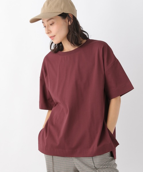 LEPSIM(レプシィム)の「エチケットデイリーT 936979(Tシャツ/カットソー・レディース・カーキ/グレイッシュベージュ/ダークネイビー/オフホワイト/レッド・FREE)」の5枚目の写真