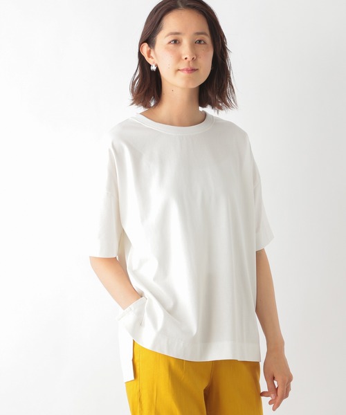LEPSIM(レプシィム)の「エチケットデイリーT 936979(Tシャツ/カットソー・レディース・カーキ/グレイッシュベージュ/ダークネイビー/オフホワイト/レッド・FREE)」の2枚目の写真