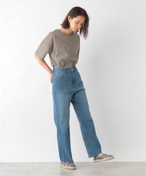 LEPSIM(レプシィム)の「エチケットデイリーT 936979(Tシャツ/カットソー・レディース・カーキ/グレイッシュベージュ/ダークネイビー/オフホワイト/レッド・FREE)」の8枚目の写真