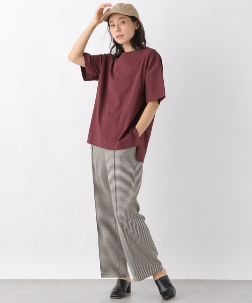 LEPSIM(レプシィム)の「エチケットデイリーT 936979(Tシャツ/カットソー・レディース・カーキ/グレイッシュベージュ/ダークネイビー/オフホワイト/レッド・FREE)」の21枚目の写真
