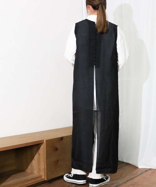 Per sist ence(パーシエンス)の「Per sist ence/パーシエンス ノースリーブチュニック(シャツ/ブラウス・レディース・オフホワイト/ブラック/ブラウン/カーキ・FREE)」の2枚目の写真