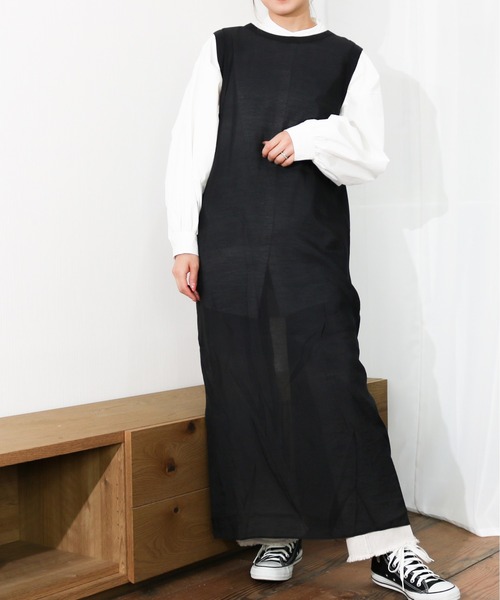 Per sist ence(パーシエンス)の「Per sist ence/パーシエンス ノースリーブチュニック(シャツ/ブラウス・レディース・オフホワイト/ブラック/ブラウン/カーキ・FREE)」の10枚目の写真