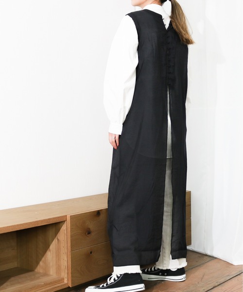 Per sist ence(パーシエンス)の「Per sist ence/パーシエンス ノースリーブチュニック(シャツ/ブラウス・レディース・オフホワイト/ブラック/ブラウン/カーキ・FREE)」の13枚目の写真