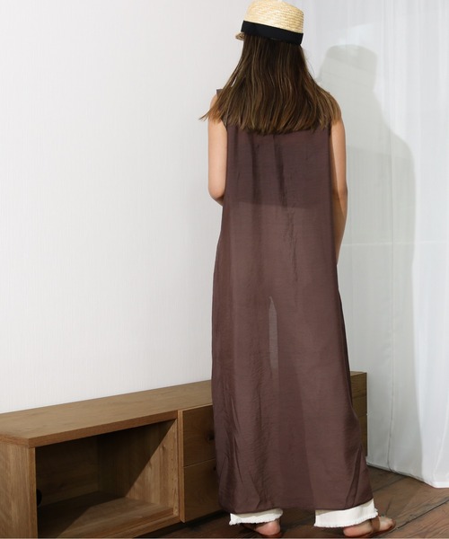 Per sist ence(パーシエンス)の「Per sist ence/パーシエンス ノースリーブチュニック(シャツ/ブラウス・レディース・オフホワイト/ブラック/ブラウン/カーキ・FREE)」の18枚目の写真