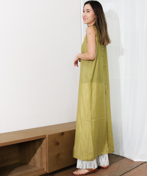 Per sist ence(パーシエンス)の「Per sist ence/パーシエンス ノースリーブチュニック(シャツ/ブラウス・レディース・オフホワイト/ブラック/ブラウン/カーキ・FREE)」の21枚目の写真