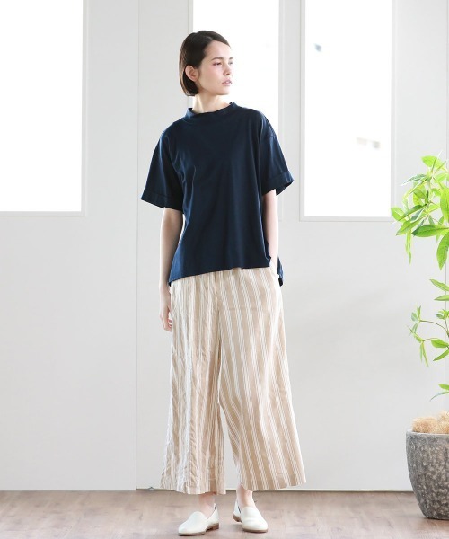 Pao de lo（パオデロ）の「【VOYAGE】フレンチリネンストライプワイドパンツ（その他パンツ・レディース・ベージュ/ネイビー・9号）」の14枚目の写真