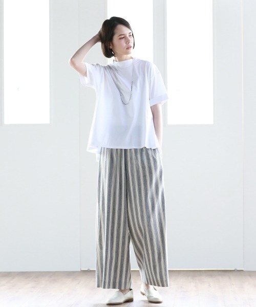 Pao de lo（パオデロ）の「【VOYAGE】フレンチリネンストライプワイドパンツ（その他パンツ・レディース・ベージュ/ネイビー・9号）」の20枚目の写真