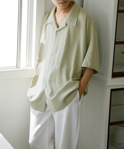 Adoon plain（アドーンプレーン）の「【Adoon plain】ドルマンシャツ（シャツ/ブラウス・メンズ・オフホワイト/ブラック/ライトピンク/ライトグリーン・MEDIUM/LARGE）」の4枚目の写真