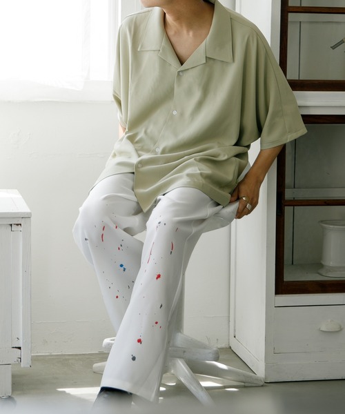 Adoon plain（アドーンプレーン）の「【Adoon plain】ドルマンシャツ（シャツ/ブラウス・メンズ・オフホワイト/ブラック/ライトピンク/ライトグリーン・MEDIUM/LARGE）」の17枚目の写真