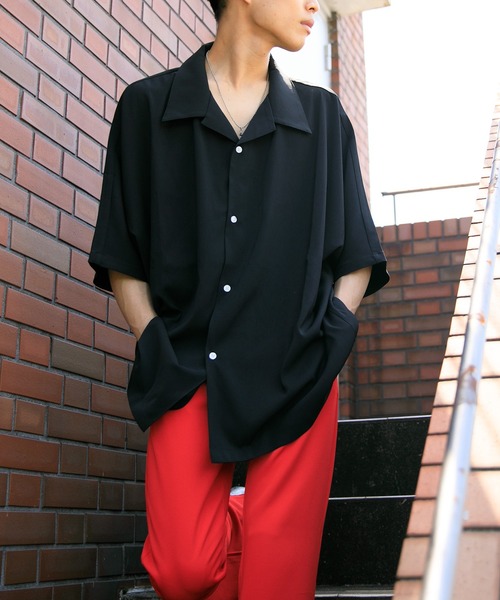 Adoon plain（アドーンプレーン）の「【Adoon plain】ドルマンシャツ（シャツ/ブラウス・メンズ・オフホワイト/ブラック/ライトピンク/ライトグリーン・MEDIUM/LARGE）」の12枚目の写真