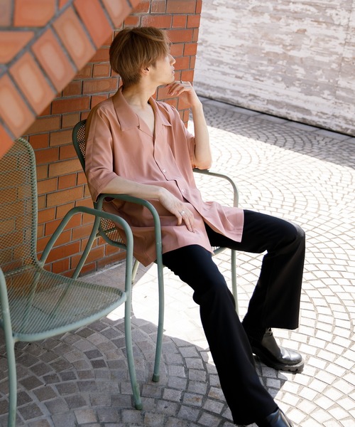 Adoon plain（アドーンプレーン）の「【Adoon plain】ドルマンシャツ（シャツ/ブラウス・メンズ・オフホワイト/ブラック/ライトピンク/ライトグリーン・MEDIUM/LARGE）」の9枚目の写真