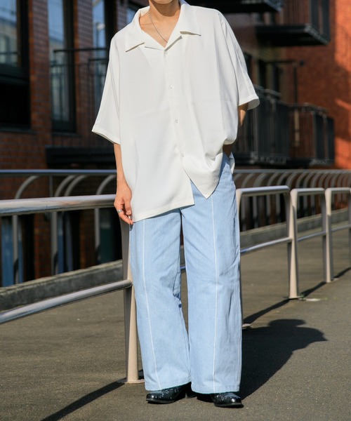 Adoon plain（アドーンプレーン）の「【Adoon plain】ドルマンシャツ（シャツ/ブラウス・メンズ・オフホワイト/ブラック/ライトピンク/ライトグリーン・MEDIUM/LARGE）」の10枚目の写真