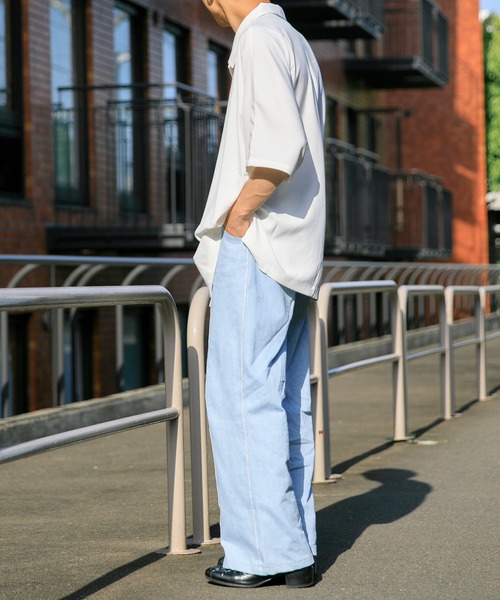 Adoon plain（アドーンプレーン）の「【Adoon plain】ドルマンシャツ（シャツ/ブラウス・メンズ・オフホワイト/ブラック/ライトピンク/ライトグリーン・MEDIUM/LARGE）」の5枚目の写真