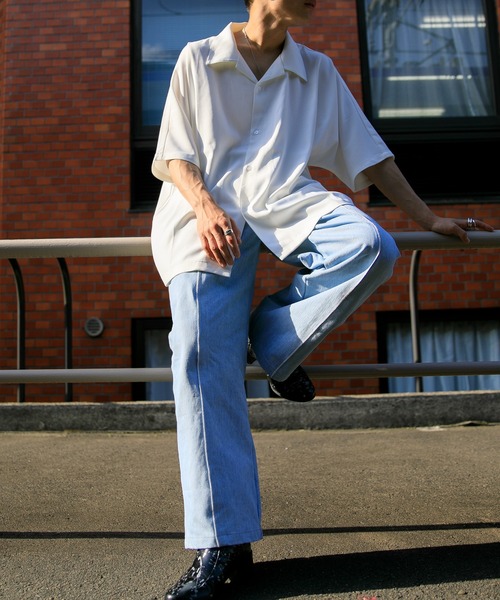 Adoon plain（アドーンプレーン）の「【Adoon plain】ドルマンシャツ（シャツ/ブラウス・メンズ・オフホワイト/ブラック/ライトピンク/ライトグリーン・MEDIUM/LARGE）」の11枚目の写真