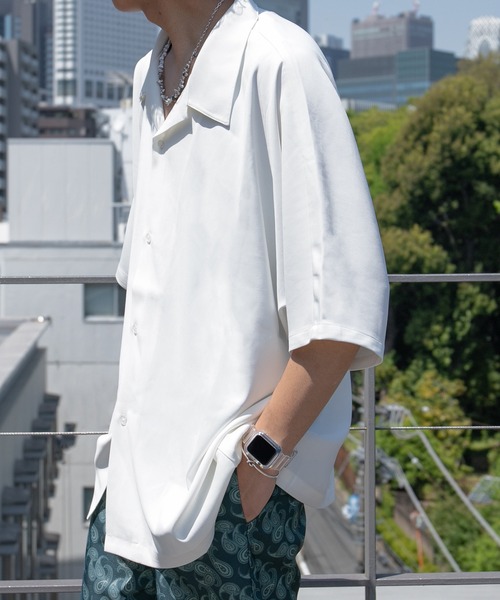 Adoon plain（アドーンプレーン）の「【Adoon plain】ドルマンシャツ（シャツ/ブラウス・メンズ・オフホワイト/ブラック/ライトピンク/ライトグリーン・MEDIUM/LARGE）」の15枚目の写真