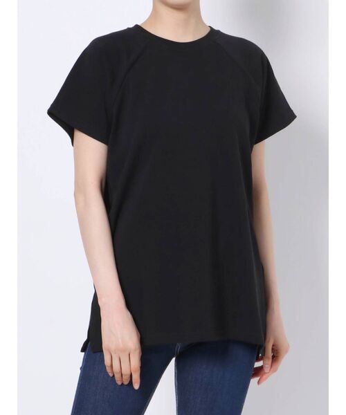GYDA(ジェイダ)の「リブネックUSA COTTON Tシャツ【サスティナブル】(Tシャツ/カットソー・レディース・オフホワイト/ブラック/ベージュ・FREE)」の17枚目の写真