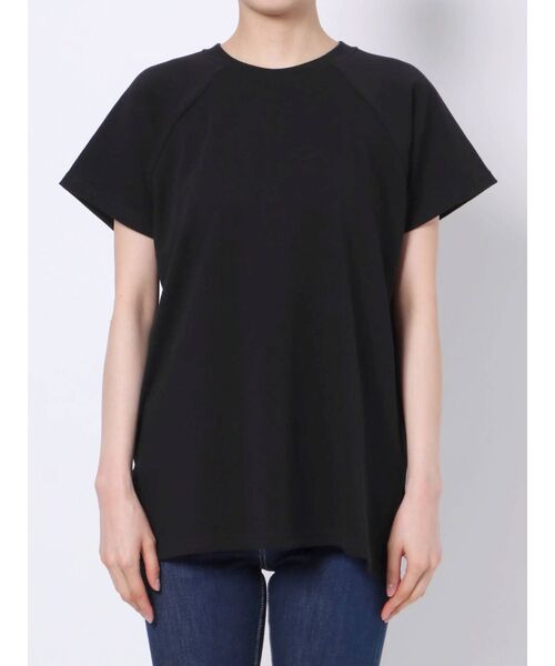 GYDA(ジェイダ)の「リブネックUSA COTTON Tシャツ【サスティナブル】(Tシャツ/カットソー・レディース・オフホワイト/ブラック/ベージュ・FREE)」の18枚目の写真
