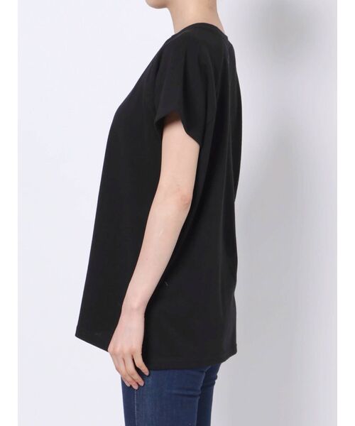 GYDA(ジェイダ)の「リブネックUSA COTTON Tシャツ【サスティナブル】(Tシャツ/カットソー・レディース・オフホワイト/ブラック/ベージュ・FREE)」の19枚目の写真