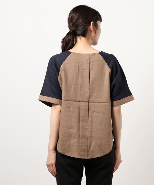 NICOLE white（ニコルホワイト）の「バイカラーブラウス（シャツ/ブラウス・レディース・サックスブルー/オフホワイト/ネイビー・FREE）」の14枚目の写真