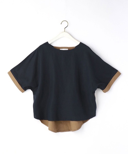 NICOLE white（ニコルホワイト）の「バイカラーブラウス（シャツ/ブラウス・レディース・サックスブルー/オフホワイト/ネイビー・FREE）」の17枚目の写真