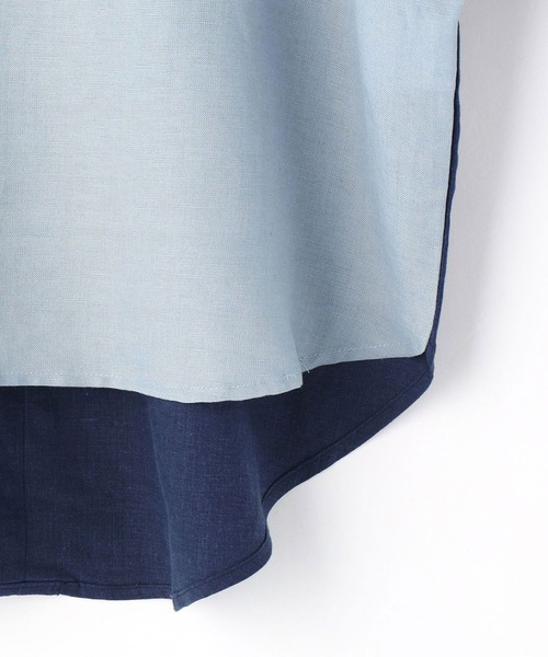 NICOLE white（ニコルホワイト）の「バイカラーブラウス（シャツ/ブラウス・レディース・サックスブルー/オフホワイト/ネイビー・FREE）」の10枚目の写真