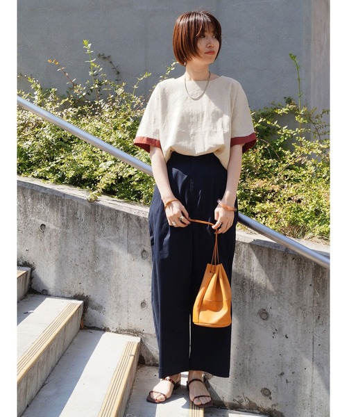 NICOLE white（ニコルホワイト）の「バイカラーブラウス（シャツ/ブラウス・レディース・サックスブルー/オフホワイト/ネイビー・FREE）」の20枚目の写真