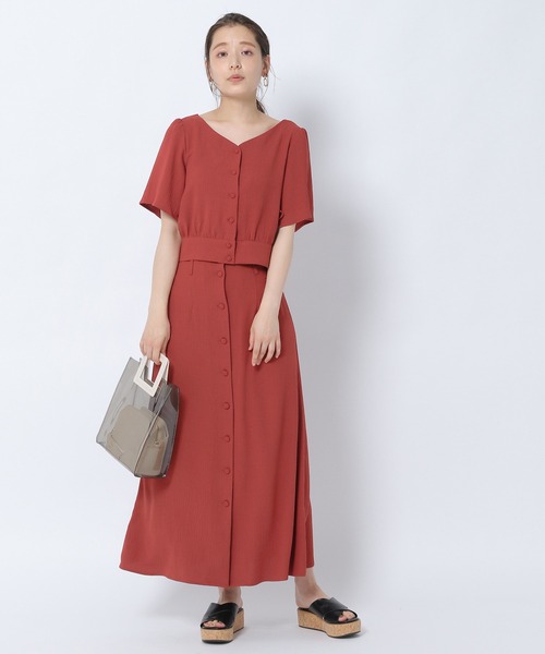 mysty woman（ミスティウーマン）の「楊柳ボタンフレアスカート 956302（スカート・レディース・ブラック/ベージュ/レッド系その他/ダークグリーン/ダークベージュ・FREE）」の12枚目の写真