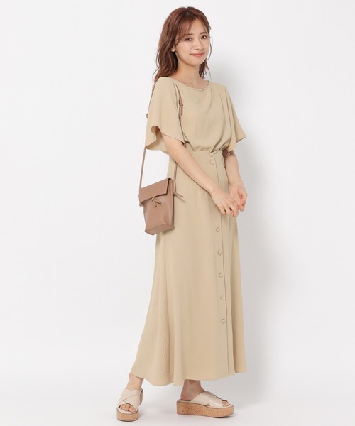 mysty woman（ミスティウーマン）の「楊柳ボタンフレアスカート 956302（スカート・レディース・ブラック/ベージュ/レッド系その他/ダークグリーン/ダークベージュ・FREE）」の14枚目の写真