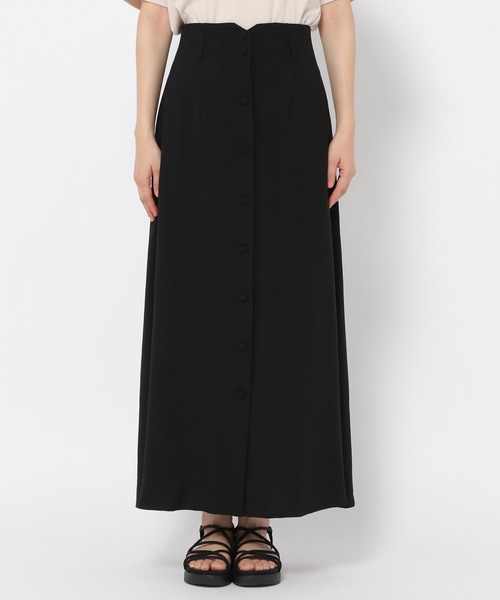 mysty woman（ミスティウーマン）の「楊柳ボタンフレアスカート 956302（スカート・レディース・ブラック/ベージュ/レッド系その他/ダークグリーン/ダークベージュ・FREE）」の16枚目の写真