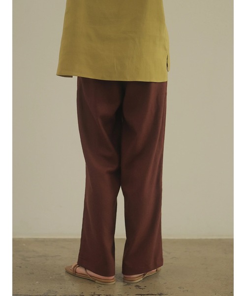 rem closet（レムクローゼット）の「リネンブレンドロングパンツ（スラックス・レディース・ブラウン/ベージュ・S/XS）」の9枚目の写真