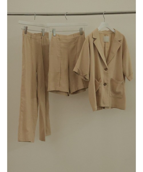 rem closet（レムクローゼット）の「リネンブレンドロングパンツ（スラックス・レディース・ブラウン/ベージュ・S/XS）」の18枚目の写真