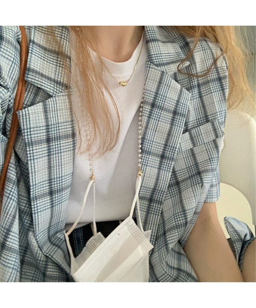 Jewelobe(ジュエローブ)の「オーバーサイズチェックチェスタージャケット(テーラードジャケット・レディース・グレー/グリーン・FREE)」の16枚目の写真