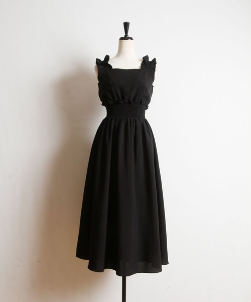 tocco closet（トッコ　クローゼット）の「２ＷＡＹショルダーシャーリングフリルワンピース（ワンピース・レディース・ピンク/グレイッシュベージュ/ブラック・M）」の16枚目の写真