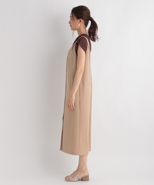 Andemiu(アンデミュウ)の「フロントボタンジャンスカ958546(ジャンパースカート・レディース・ブラック/ベージュ/ブラウン・SMALL/MEDIUM)」の6枚目の写真