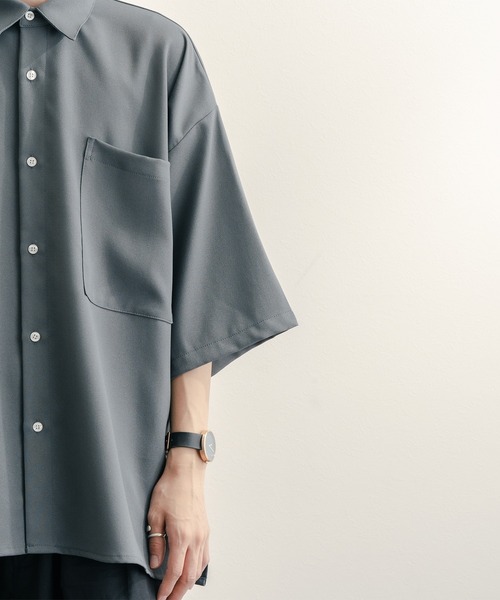 epnok(エプノック)の「サイドスリットジョーゼットシャツ(シャツ/ブラウス・メンズ・ベージュ/ダークグレー・SMALL/MEDIUM/LARGE)」の17枚目の写真