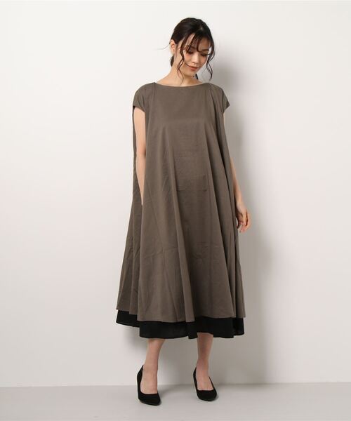 AMERICAN HOLIC（アメリカンホリック）の「リバーシブルツートンカラーワンピース（ワンピース・レディース・ストライプ/その他14/チャコールグレー/モカ・FREE）」の5枚目の写真